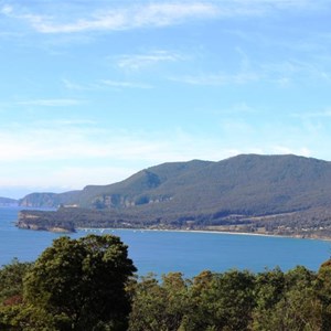 Pirates Bay from the lookout on the Forester Peninsula