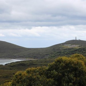 The current light can be seen on the headland to the left