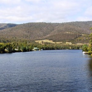 The Huon River down stream of the bridge