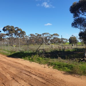 Dilapidated tennis courts and recreation areas beside the Beulah West Hall