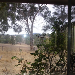 Outlook from old house west toward Mt Dundas