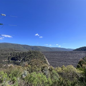 View from camp site to the dam wall