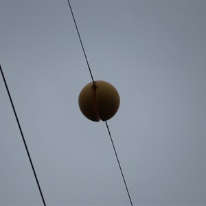 Aircraft warning marker on powerline