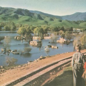 Old town being flooded