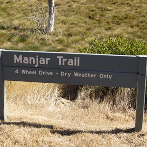 Sign at turn off from tar near Bradleys hut