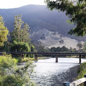 The bridge over the Macalister at Licola.