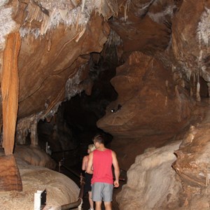 In the caves