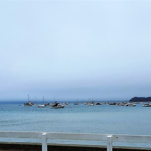 Yachts at anchor off Sorrento Beach.