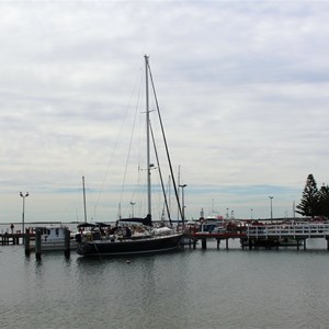Yachts at their moorings at Port Albert.