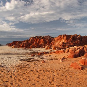 Sunset glow on the  pindan cliffs