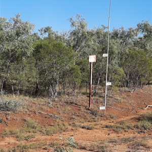 Flood level gauge beside track