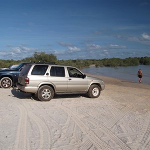 High tide beach access