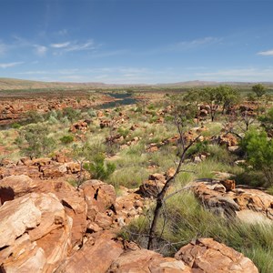 Fitzroy River at foot of Sir John Range