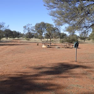 Camping area for visitors over creek behind Homestead