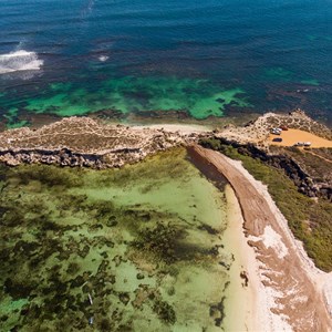 Aerial view by drone over Point Louise
