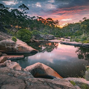 sunset over main swimming hole