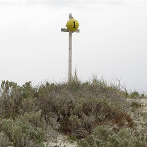 1 km marker from Bird Obs beach exit