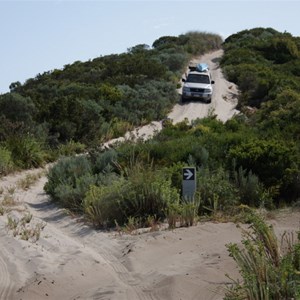 Descending the Blue Holes exit dune