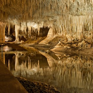 Inside lake cave