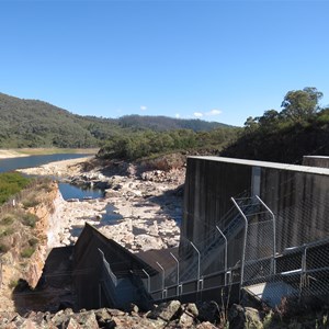 Spillway apron in solid granite