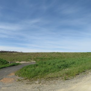 Downstream face of dam wall