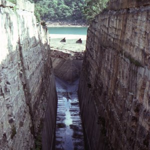 Spillway cutting