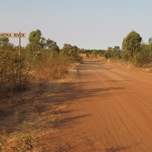 Sign on west bank