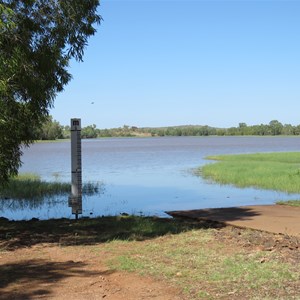 Staff gauge at boatramp