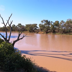 The waterhole is beside the highway