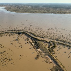 Waterhole at bottom left and Cooper NW arm above