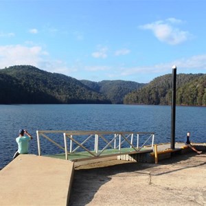 The landing dock at the Lake Barrington launching ramp.