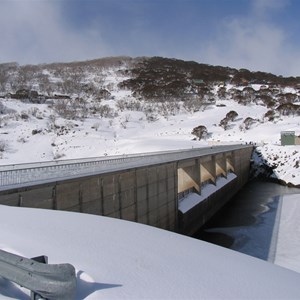 Guthega village beyond dam