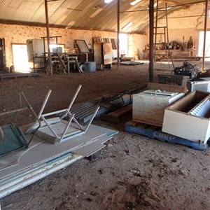 Cordillo Downs Woolshed, 15 June 2018...still lots of stuff (rubbish?) stored inside