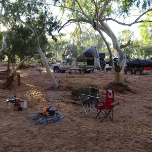 Camp on the eastern bank