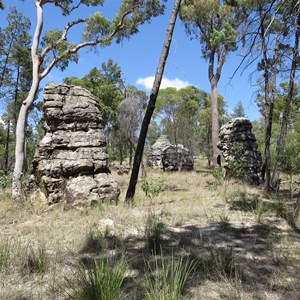 Pillars beside track