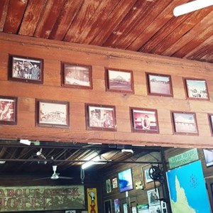 Historic photos above the bar