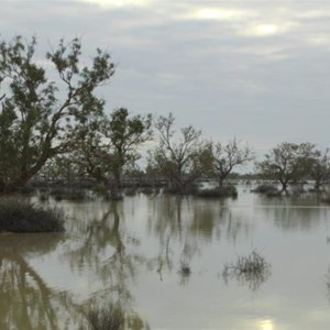 Cooper Creek crossing the Birdsville Track