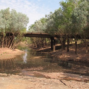 Road bridge from weir