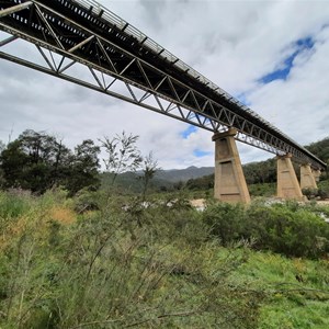 Below the bridge