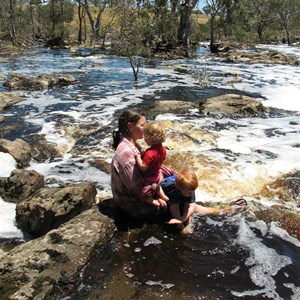 Above the falls...