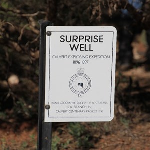 Surprise Well marker from 1996's Calvert Retracing Expedition