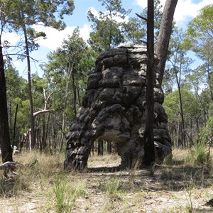 Rock formation along track