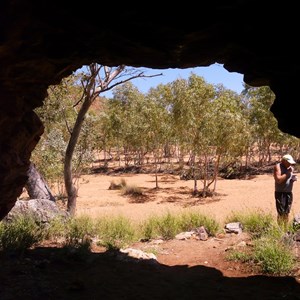 The view from inside the cave