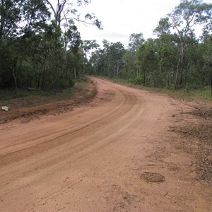 Road east of creek