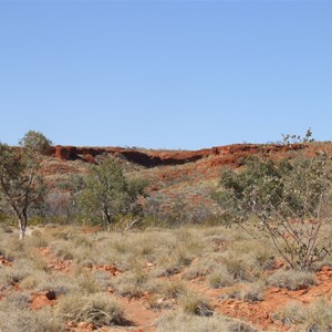 Looking up to the cave