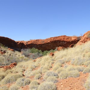 Looking up to the cave