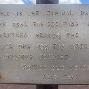 Len Beadell Marker Talawana Track