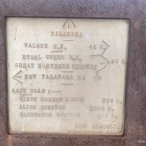 Len Beadell Marker Talawana Track