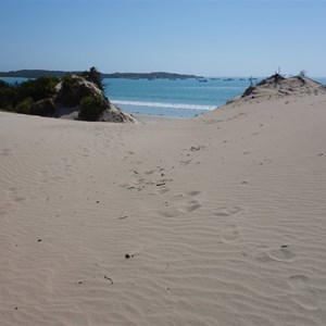 beach over the dune from camp