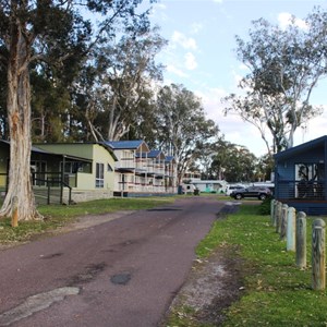 Cabins line the roadway 